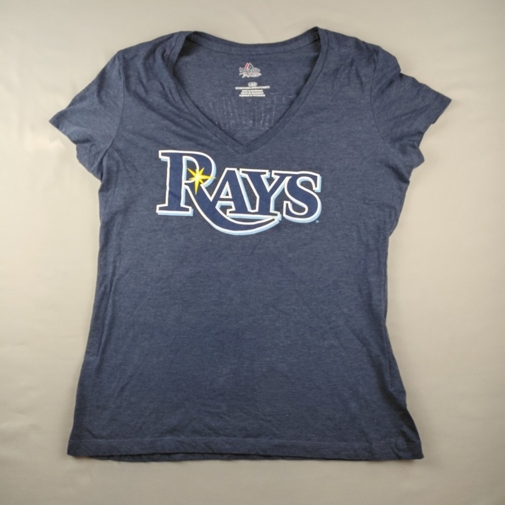 Tampa Bay Rays Kevin Kiermaier #39 T-Shirt Womens Large V Neck Majestic S/S EUC
